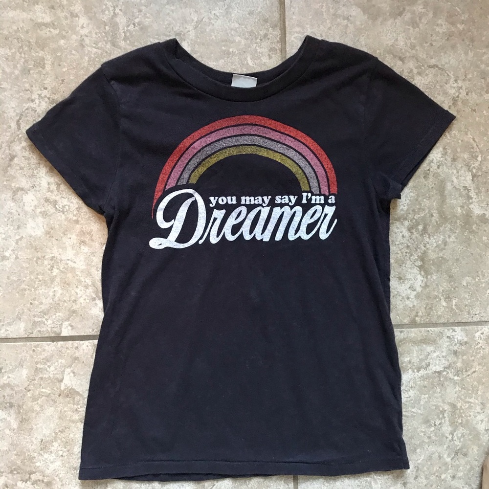 Vintage John Lennon women tee retro Small brown
